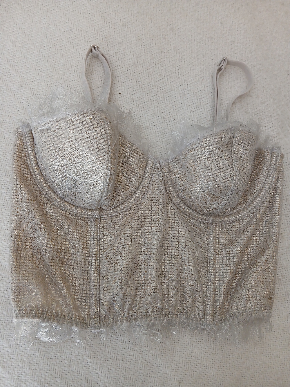 Victoria's Secret Gold Flower Patterned Bustier